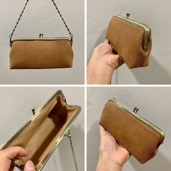 Vintage Style Handcrafted Genuine Leather Floral Printed Kisslock Handbag Set - Picture 10 of 16